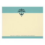Turquoise Green Damask Note Cards invitations