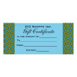 Turquoise Green Gift Certificate rack cards