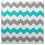 Turquoise Grey Chevron Napkins