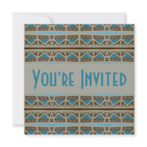 turquoise grey invitations by DonnaGraysonAbstract turquoise grey invitations