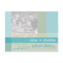 Turquoise & Grey Pastels Photo Save the Date postcards by CSWedding Turquoise & Grey Pastels Photo Save the Date postcards