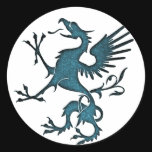 Turquoise Griffon (Eagle Lion) Round Stickers