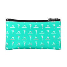 Turquoise Gymnastics Pattern Clutch Makeup Bags