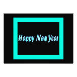 turquoise happy new year invitations