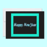 turquoise happy new year invitations