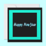 turquoise happy new year invitations
