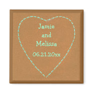 Turquoise Heart Save the date Wedding Magnets magnet