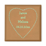 Turquoise Heart Save the date Wedding Magnets magnets