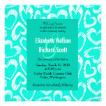 Turquoise hearts wedding invitation