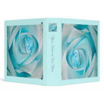 Turquoise Ice Rose Vinyl Binder