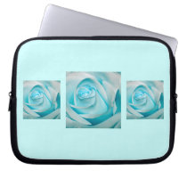 Turquoise Ice Rose Laptop Sleeves
