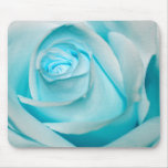 Turquoise Ice Rose Mouse Pad