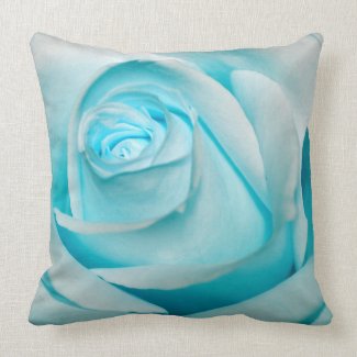 Turquoise Ice Rose Pillows