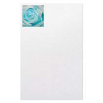 Turquoise Ice Rose Stationery Design