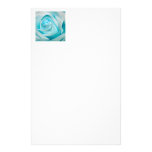 Turquoise Ice Rose Stationery Design
