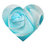 Turquoise Ice Rose Heart Sticker