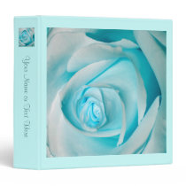 Turquoise Ice Rose Vinyl Binder