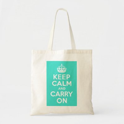 Turquoise Keep Calm and Carry On Bag
