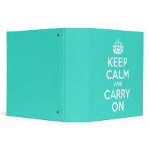 Turquoise Keep Calm and Carry On Binder