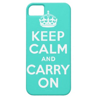 Turquoise Keep Calm and Carry On Iphone 5 Case