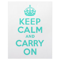 Turquoise Keep Calm and Carry On Personalized Letterhead