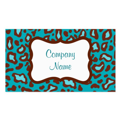 Turquoise Leopard Business Card (front side)
