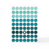 turquoise love dots card