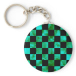 Turquoise marble Checkerboard Key Chains
