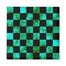 Turquoise marble Checkerboard magnets by christigmc Turquoise marble Checkerboard magnets