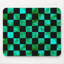 Turquoise marble Checkerboard mousepads by christigmc Turquoise marble Checkerboard mousepads