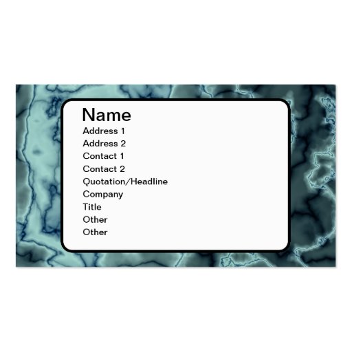 Turquoise Marble Texture Business Card Templates (front side)
