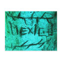 Turquoise "Mexico" Carved Tree Graffiti postcards by JuJuGardens Turquoise "Mexico" Carved Tree Graffiti postcards
