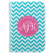 Turquoise Monogram Chevron Pattern caseable cases