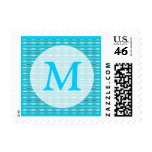 Turquoise monogram postage