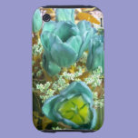 Turquoise N Gold Tulips iPhone 3 case casemate cases