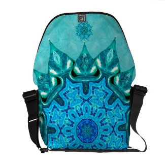 Turquoise Nature Mandala Zero Messenger Bag
