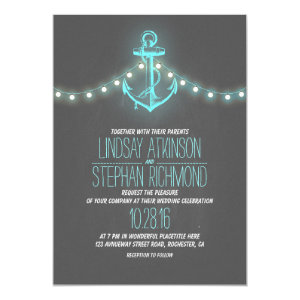 turquoise nautical chalkboard wedding invitation 5