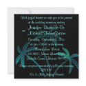 Turquoise Opal Palm Tree Wedding invitation
