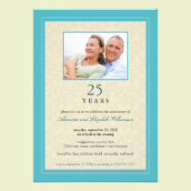 Turquoise Ornate Anniversary Party Invitation invitations