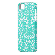 Turquoise Ornate Floral Damask Pattern casemate cases