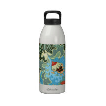 Turquoise Paisley Floral Drinking Bottles