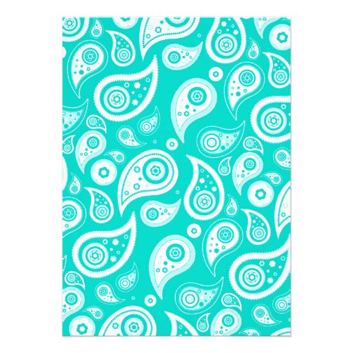 Turquoise Paisley Wedding Invitations