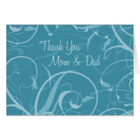 Turquoise Parents  Wedding Day Thank You Card