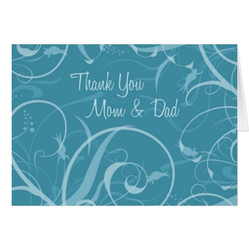Turquoise Parents Wedding Day Thank You Card Zazzle