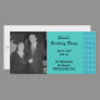 Turquoise Party Invitation Custom Photo Card