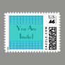 Turquoise Party Invitation Stamp