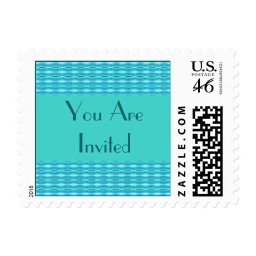 Turquoise Party Invitation Stamp