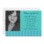 Turquoise Pattern Graduation invitations