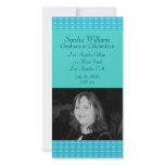 Turquoise Pattern Graduation photo cards