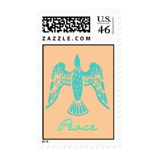 Turquoise Peace Dove Postage